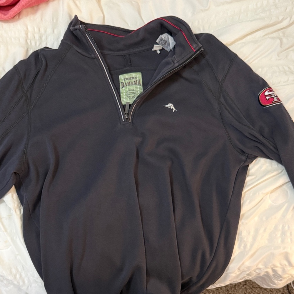 Tommy Bahama 49s Charcoal Quarter-Zip Pullover